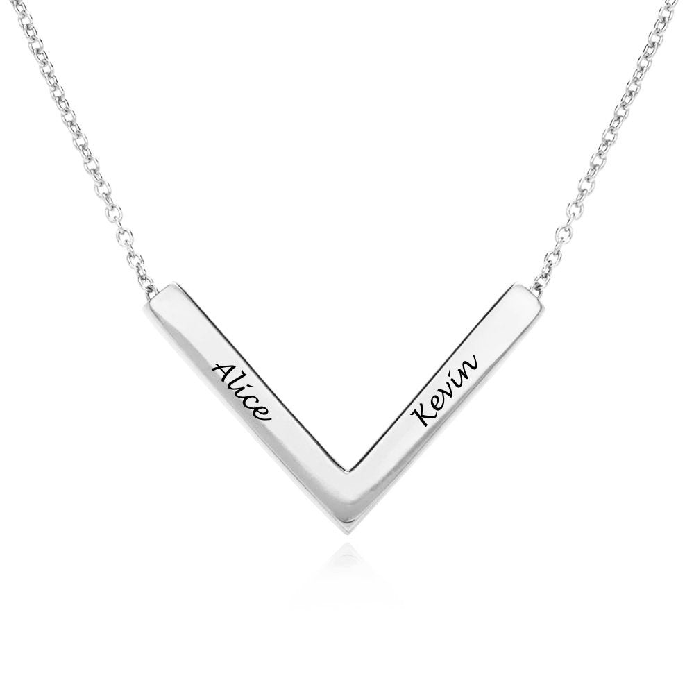 WEPRINTMENecklaceCustom Two Names V - shaped Necklace