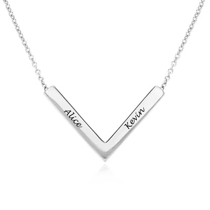 WEPRINTMENecklaceCustom Two Names V - shaped Necklace