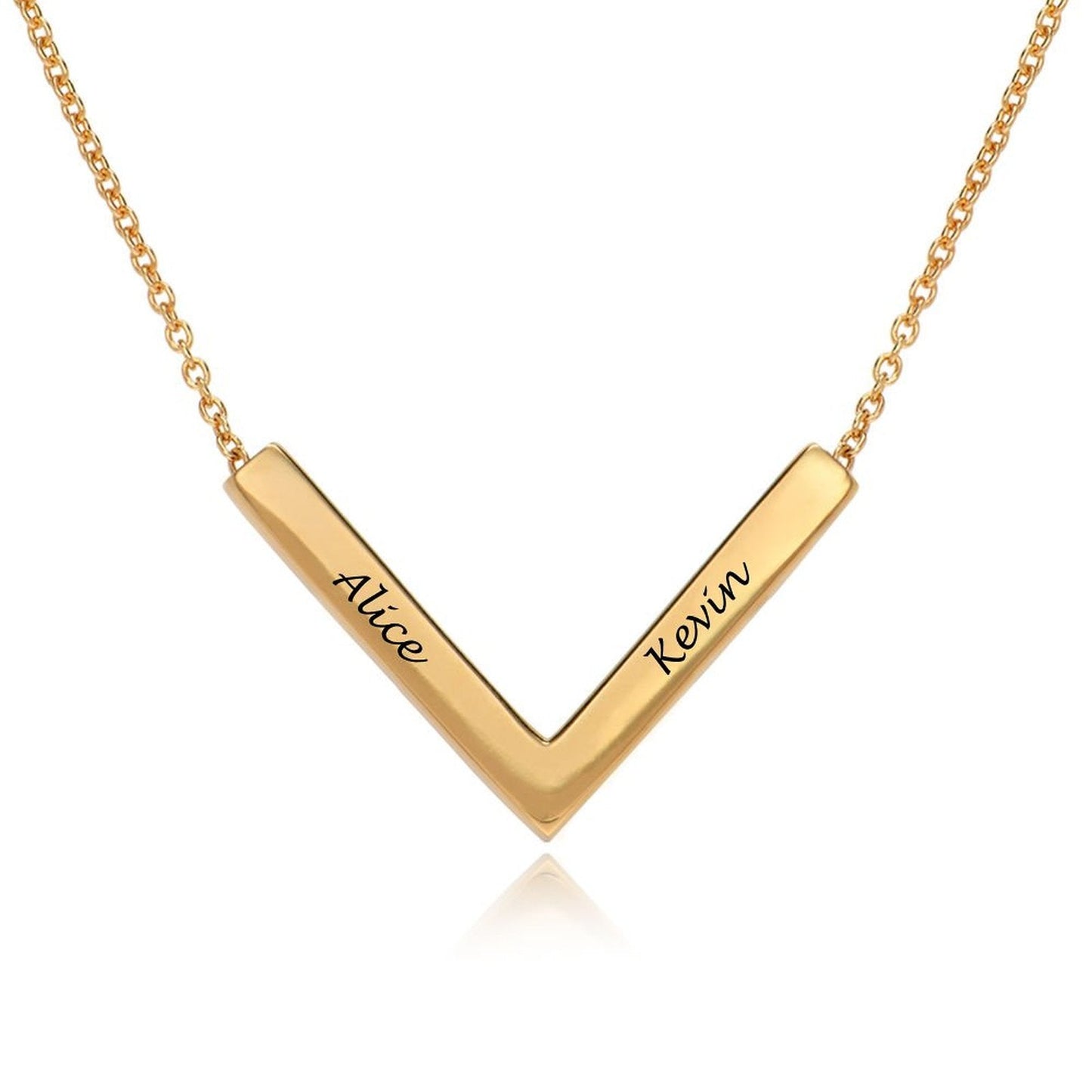 WEPRINTMENecklaceCustom Two Names V - shaped Necklace