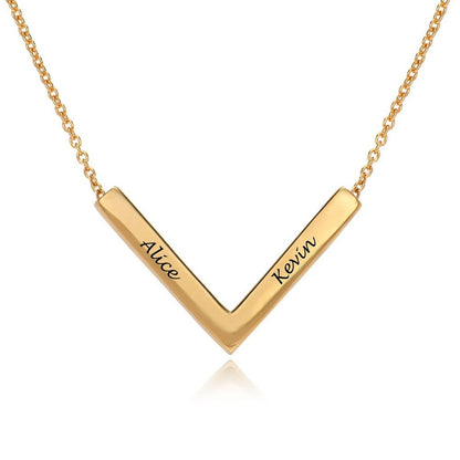 WEPRINTMENecklaceCustom Two Names V - shaped Necklace