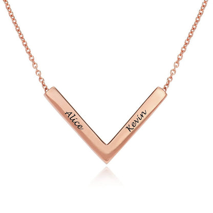 WEPRINTMENecklaceCustom Two Names V - shaped Necklace