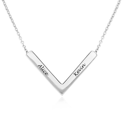 WEPRINTMENecklaceCustom Two Names V - shaped Necklace