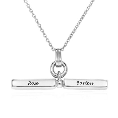 WEPRINTMENecklaceCustom Two Texts Bar Necklace