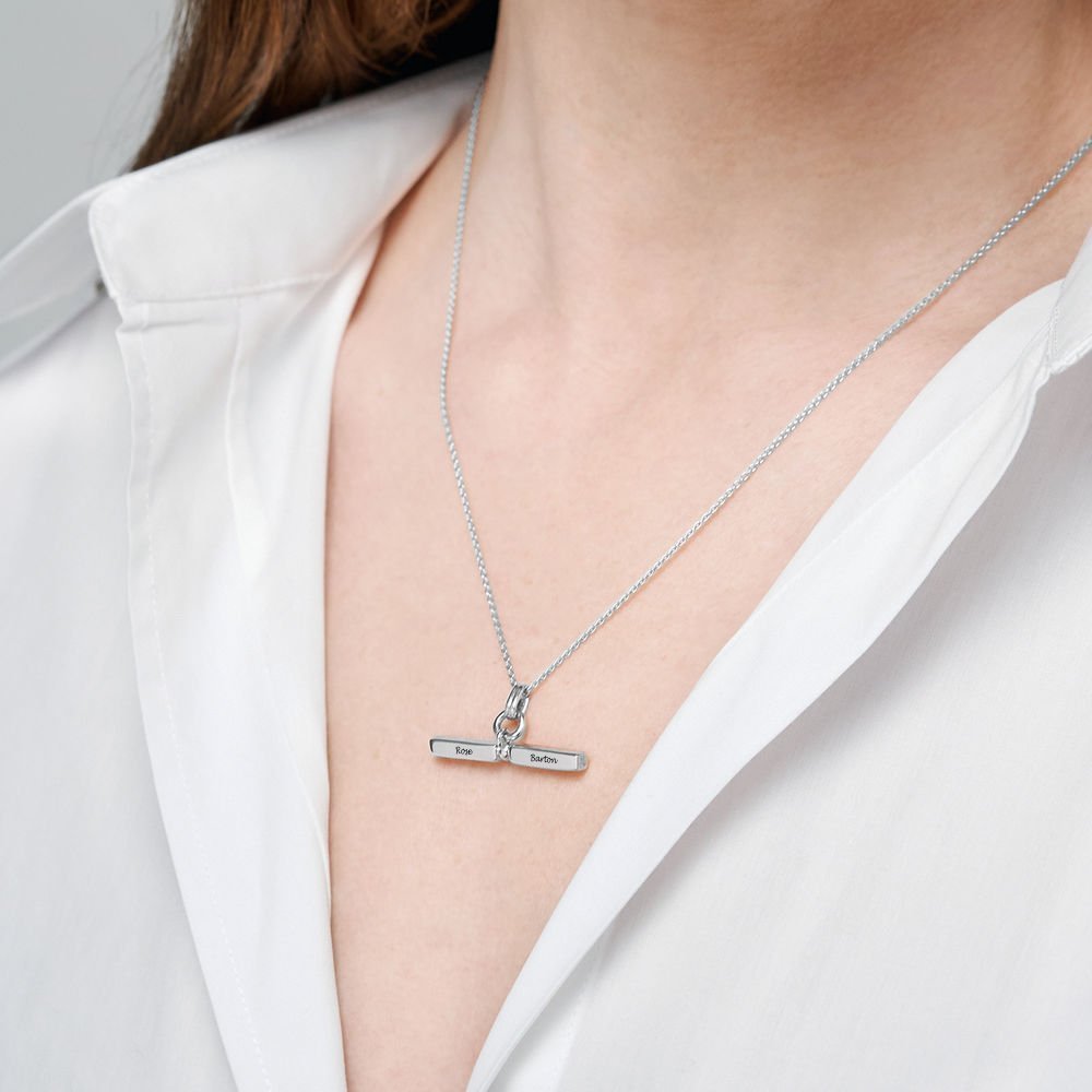 WEPRINTMENecklaceCustom Two Texts Bar Necklace