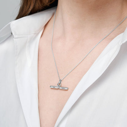 WEPRINTMENecklaceCustom Two Texts Bar Necklace