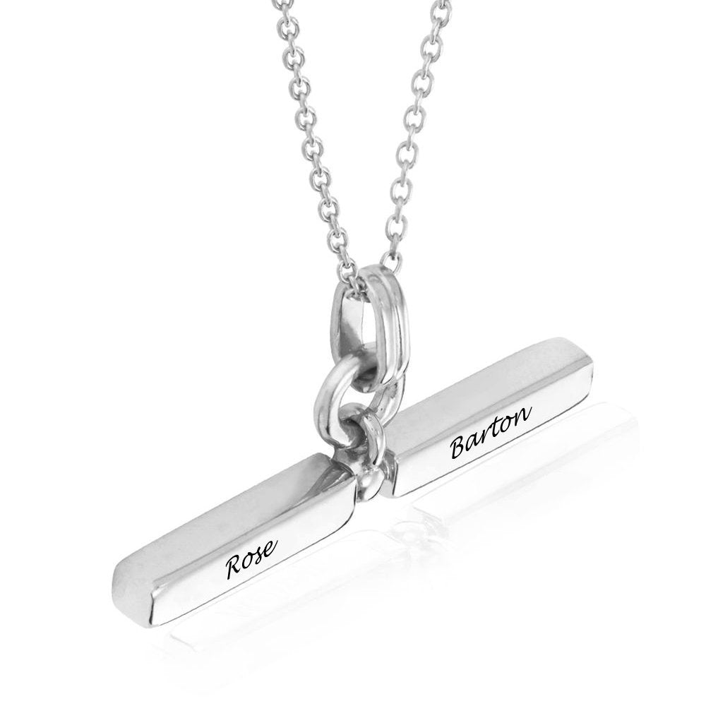 WEPRINTMENecklaceCustom Two Texts Bar Necklace