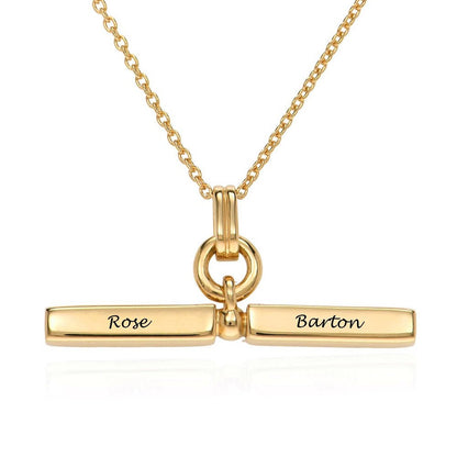WEPRINTMENecklaceCustom Two Texts Bar Necklace