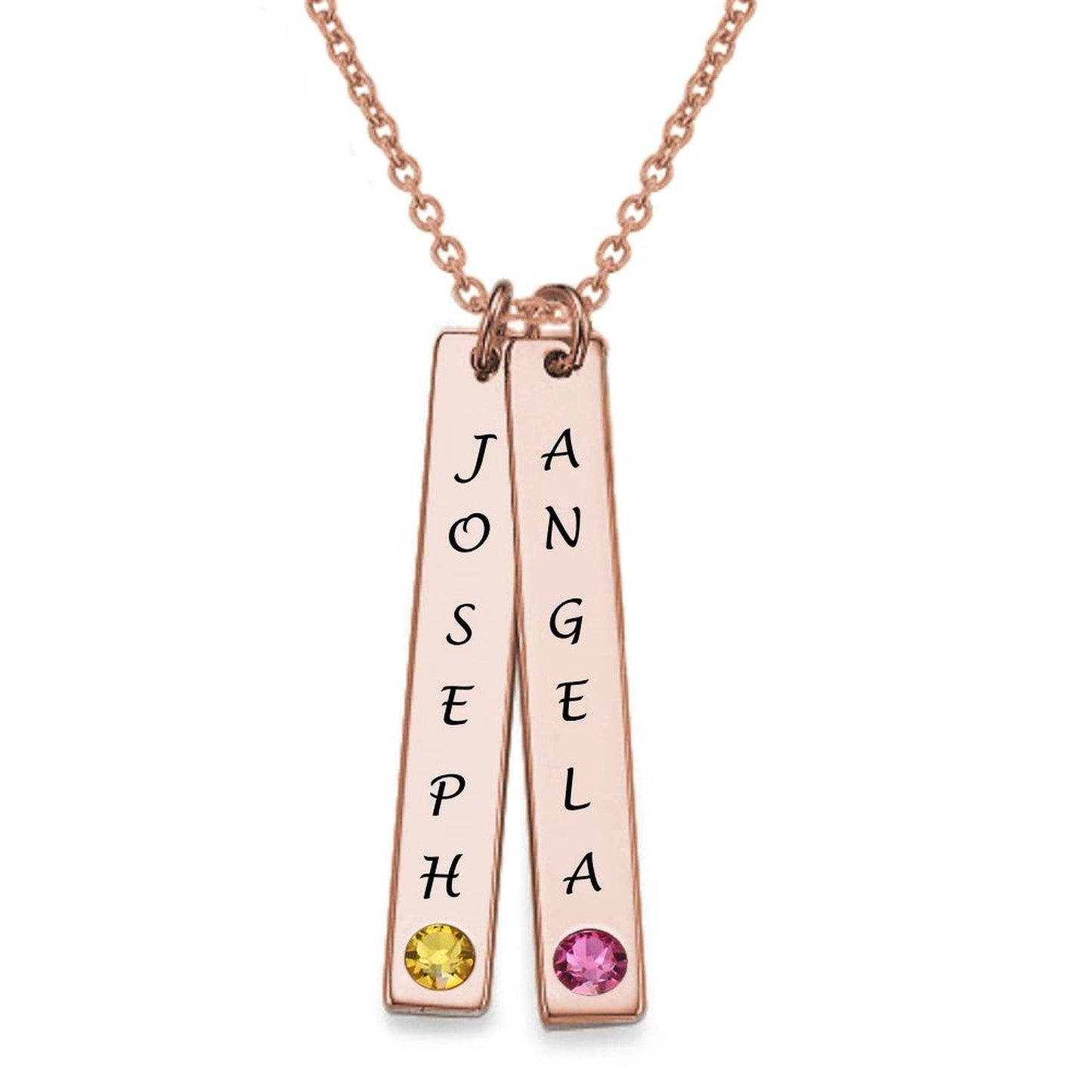 WEPRINTMENecklaceCustom Two Texts Double Bar Necklace