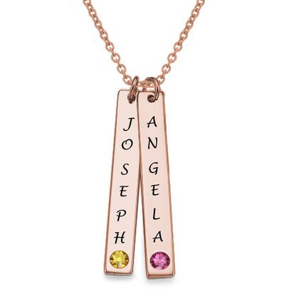 WEPRINTMENecklaceCustom Two Texts Double Bar Necklace