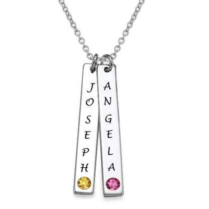 WEPRINTMENecklaceCustom Two Texts Double Bar Necklace