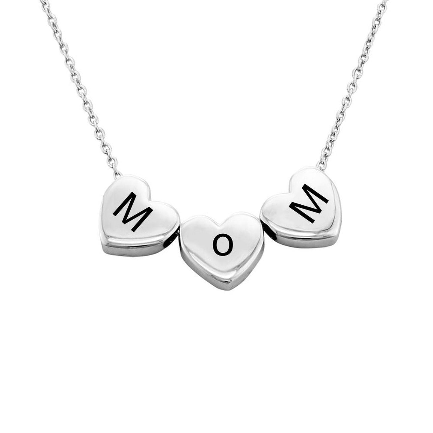 WEPRINTMENecklacesCustom Alphabet Three Dimensional Heart Necklace