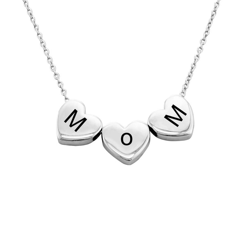 WEPRINTMENecklacesCustom Alphabet Three Dimensional Heart Necklace