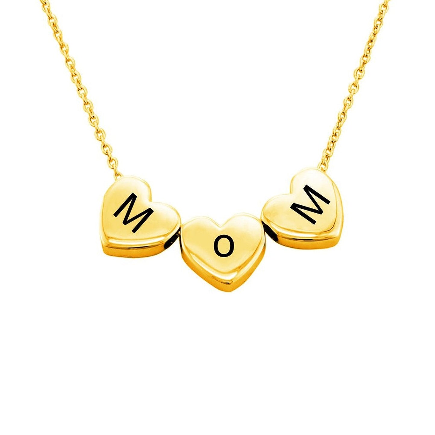 WEPRINTMENecklacesCustom Alphabet Three Dimensional Heart Necklace