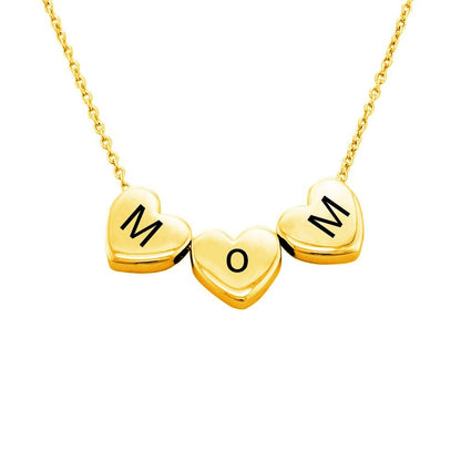 WEPRINTMENecklacesCustom Alphabet Three Dimensional Heart Necklace