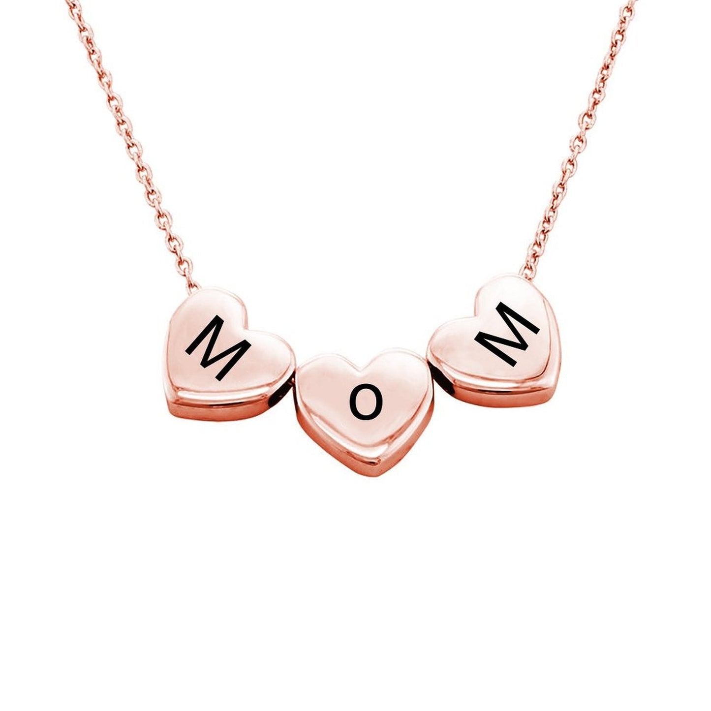 WEPRINTMENecklacesCustom Alphabet Three Dimensional Heart Necklace