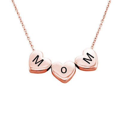 WEPRINTMENecklacesCustom Alphabet Three Dimensional Heart Necklace