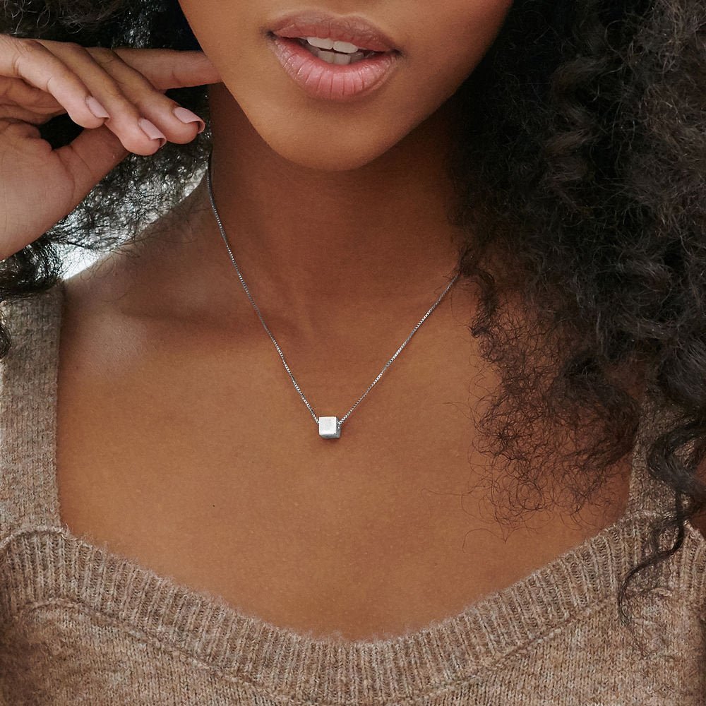 WEPRINTMENecklacesCustom Alphabets Cube Necklace