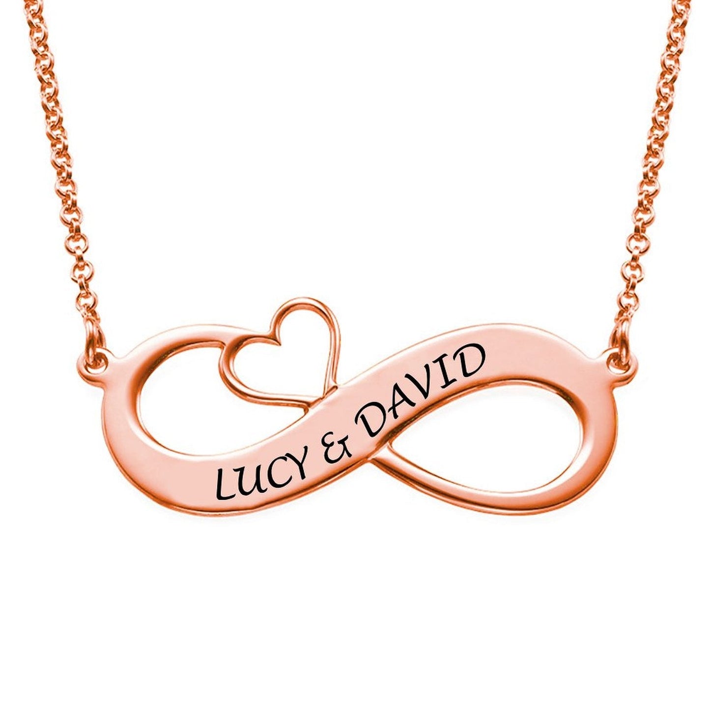 WEPRINTMENecklacesCustom Text Heart Shaped Infinite Necklace