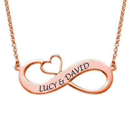 WEPRINTMENecklacesCustom Text Heart Shaped Infinite Necklace