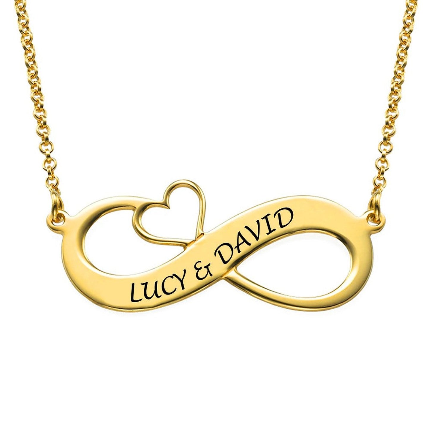 WEPRINTMENecklacesCustom Text Heart Shaped Infinite Necklace