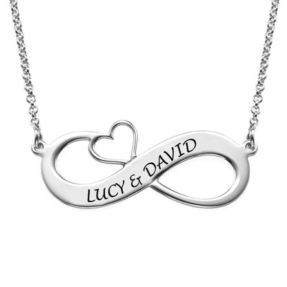 WEPRINTMENecklacesCustom Text Heart Shaped Infinite Necklace