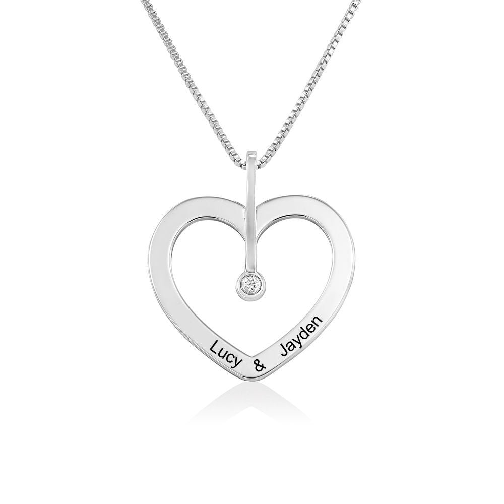 WEPRINTMENecklacesCutom Name Heart Shaped Diamond Necklace