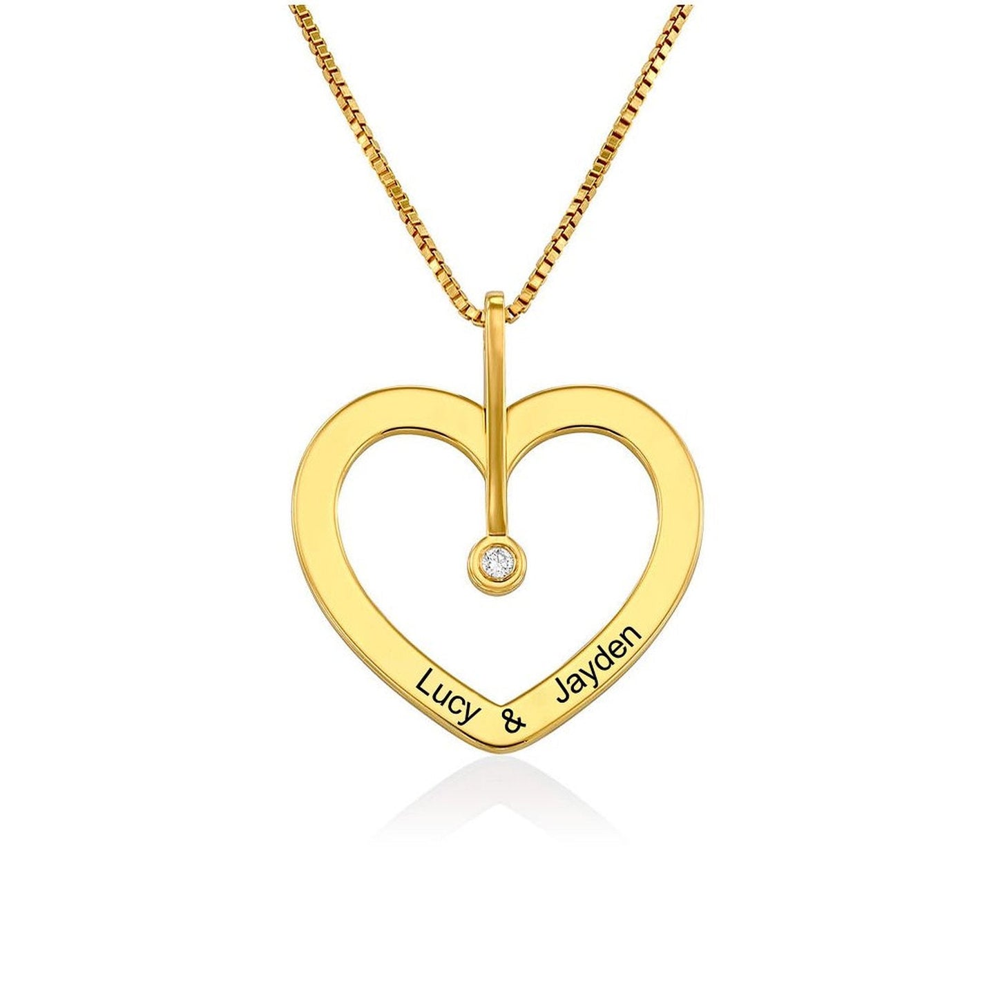 WEPRINTMENecklacesCutom Name Heart Shaped Diamond Necklace