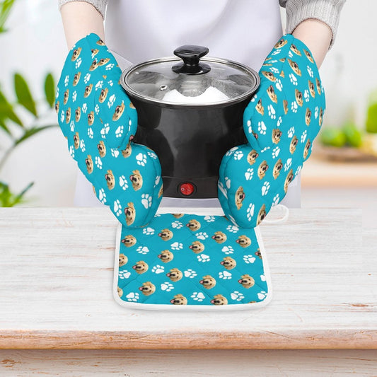WEPRINTMEOven Mitts SetCustom Pet Face Oven Mitts and Pot Holders Sets