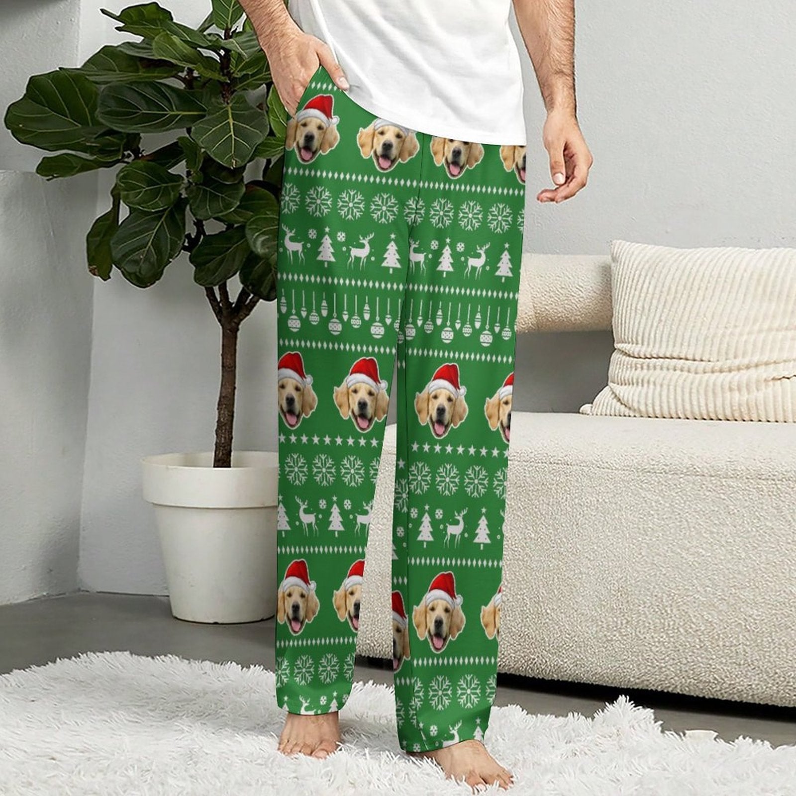 WEPRINTMEPajama PantsCustom Pet Face Pajama Pants Christmas Pants