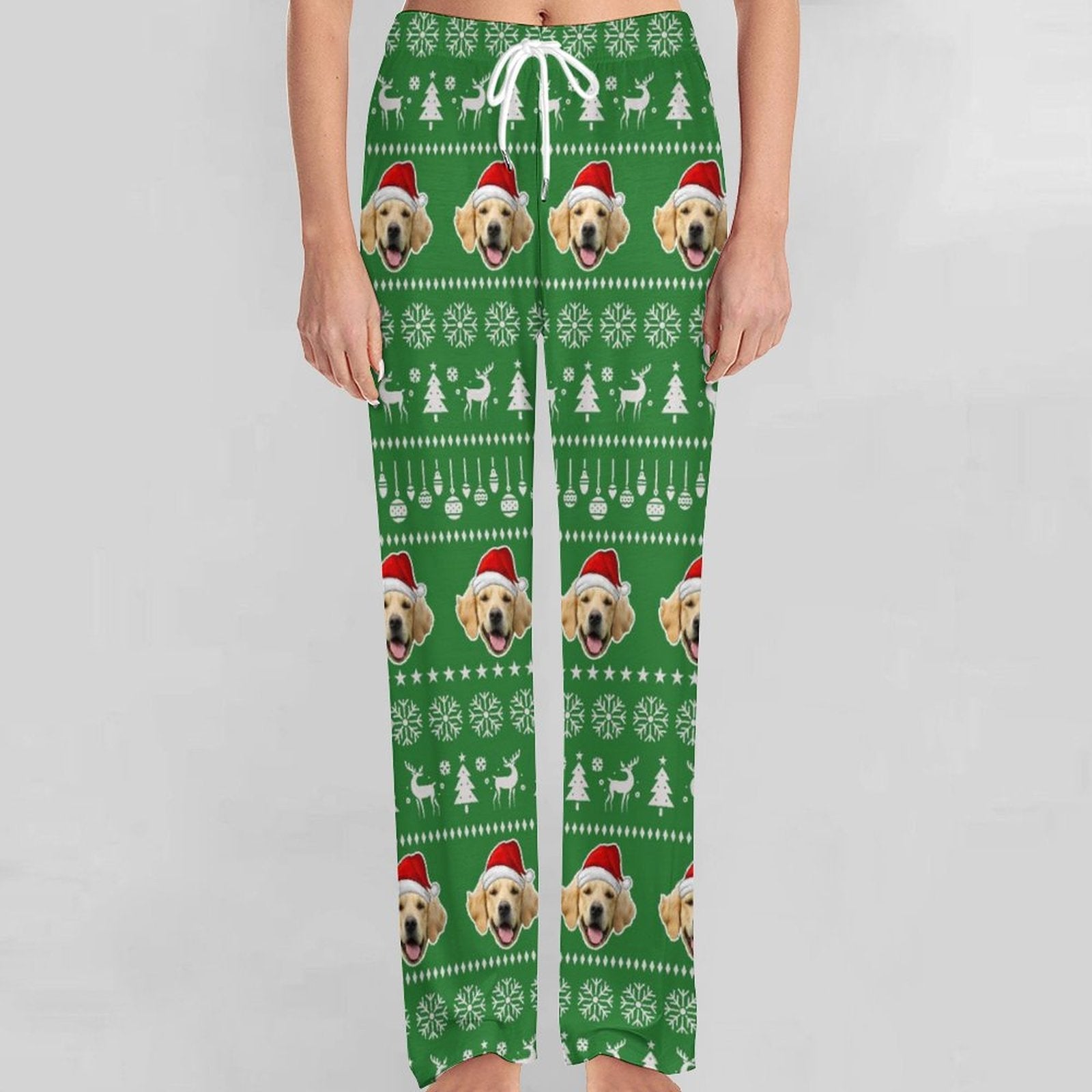 WEPRINTMEPajama PantsCustom Pet Face Pajama Pants Christmas Pants