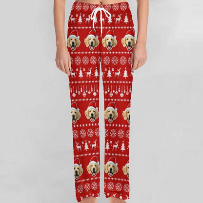 WEPRINTMEPajama PantsCustom Pet Face Pajama Pants Christmas Pants