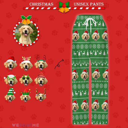 WEPRINTMEPajama PantsCustom Pet Face Pajama Pants Christmas Pants