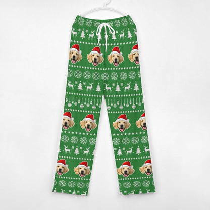 WEPRINTMEPajama PantsCustom Pet Face Pajama Pants Christmas Pants