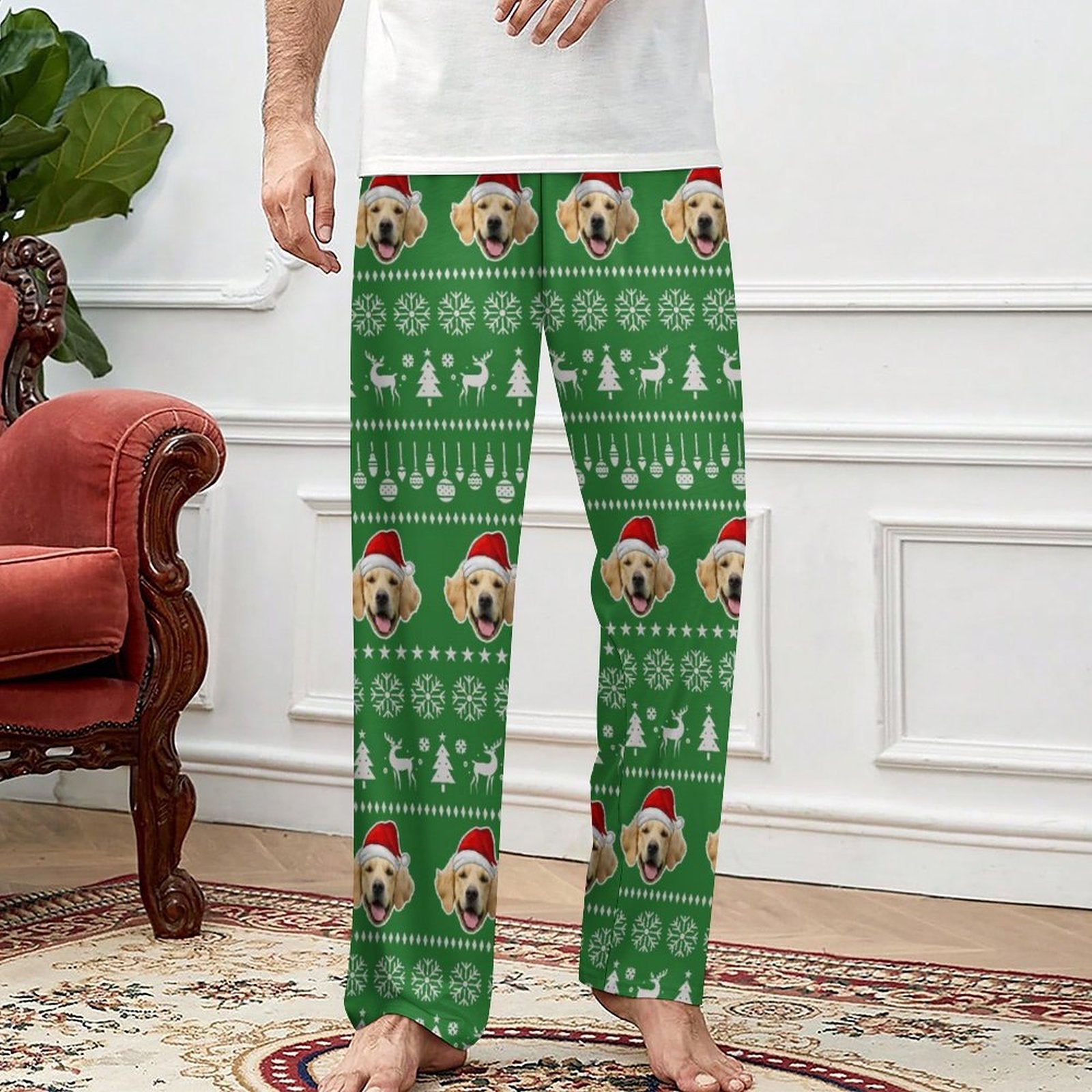 WEPRINTMEPajama PantsCustom Pet Face Pajama Pants Christmas Pants