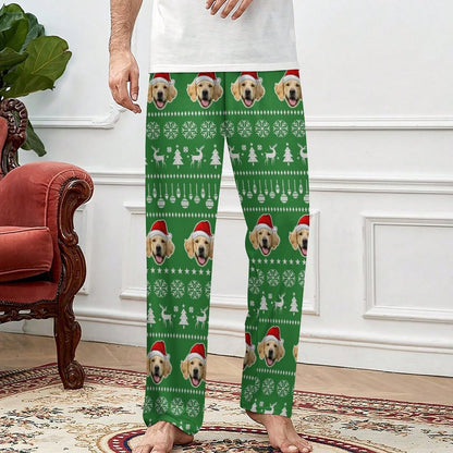 WEPRINTMEPajama PantsCustom Pet Face Pajama Pants Christmas Pants