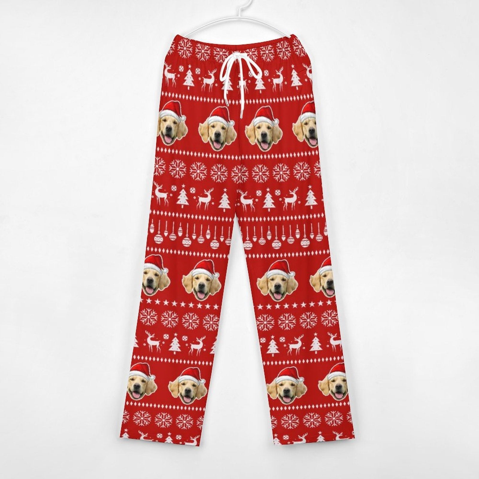 WEPRINTMEPajama PantsCustom Pet Face Pajama Pants Christmas Pants