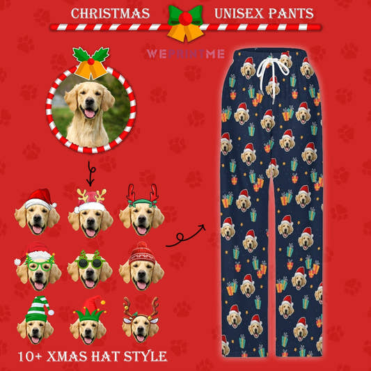 WePrintMePajama PantsCustom Pet Face Pajama Pants Gifts Christmas Pants