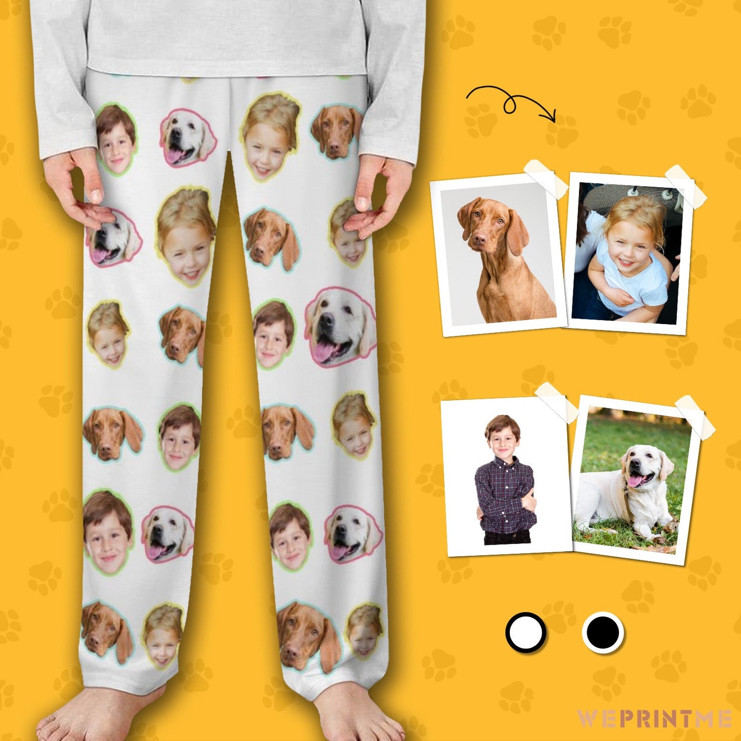 WEPRINTMEPajama PantsCustom Pet Kids Pants All Faces Pajama Pants