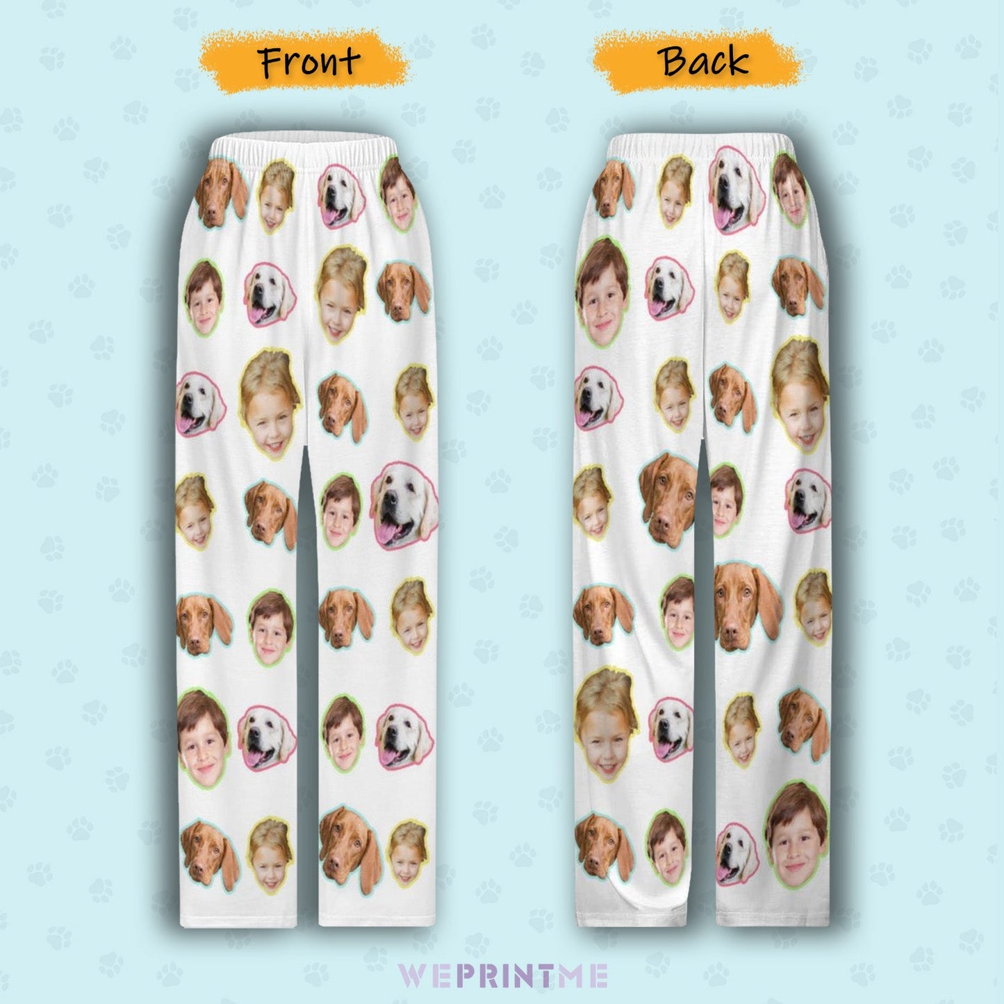 WEPRINTMEPajama PantsCustom Pet Kids Pants All Faces Pajama Pants