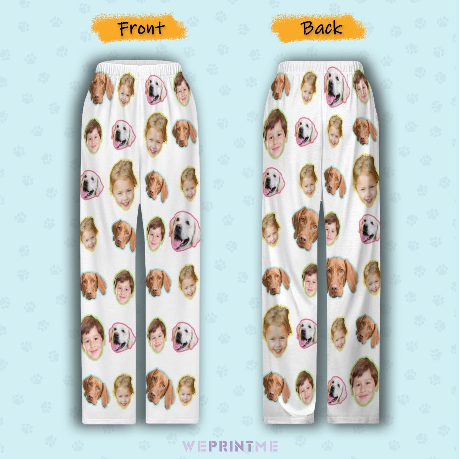WEPRINTMEPajama PantsCustom Pet Kids Pants All Faces Pajama Pants