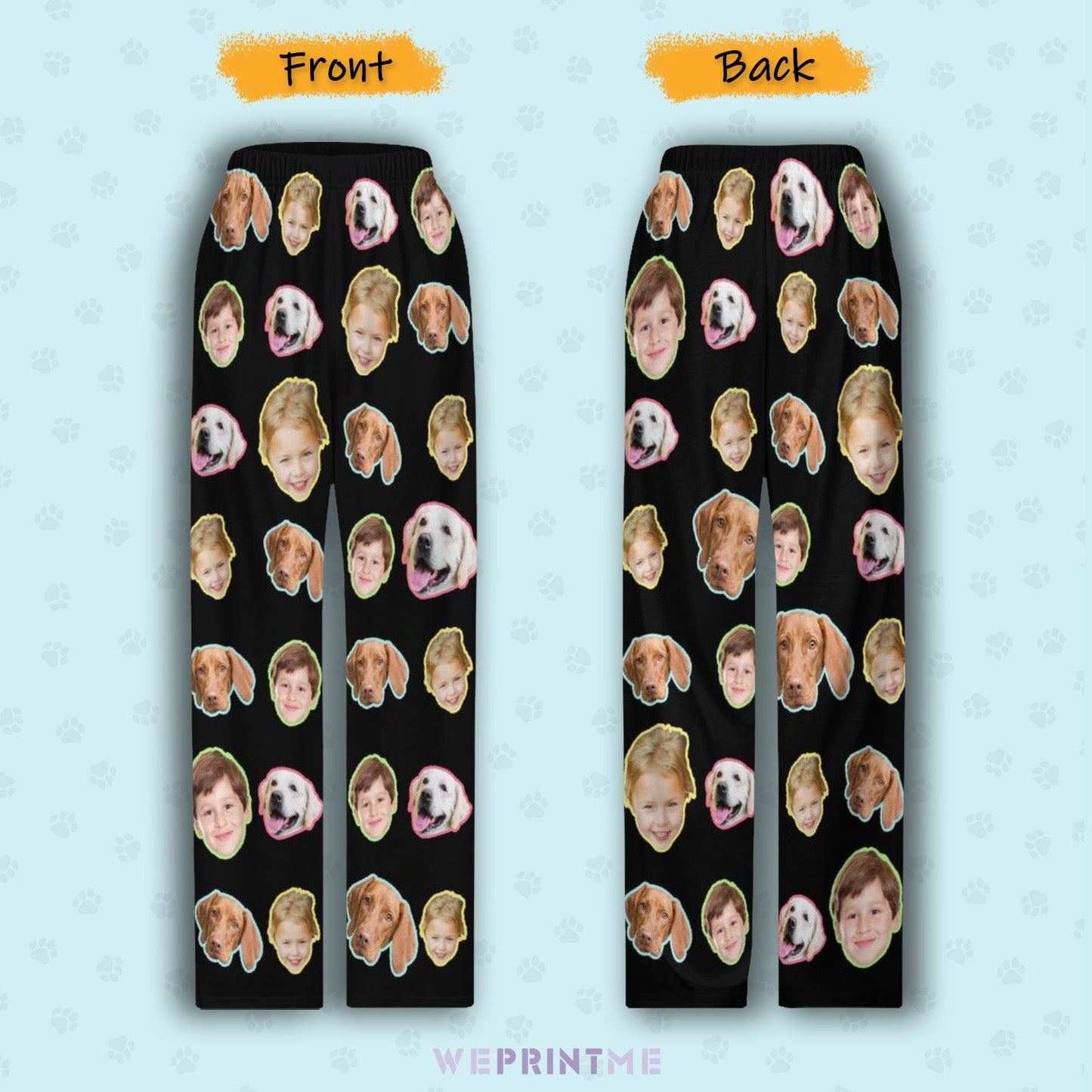 WEPRINTMEPajama PantsCustom Pet Kids Pants All Faces Pajama Pants