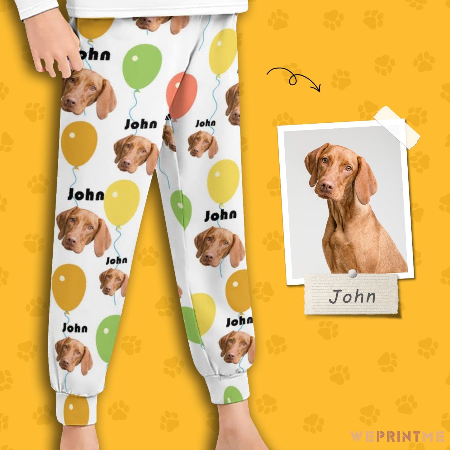 WEPRINTMEPajama PantsCustom Pet Kids Pants Balloon Face Pajama Pants
