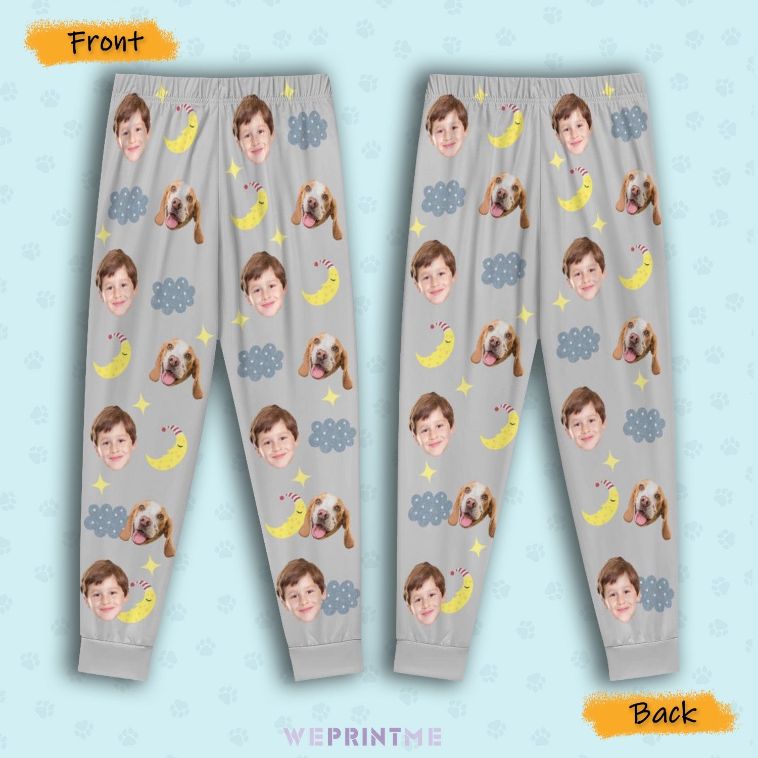 WEPRINTMEPajama PantsCustom Pet Kids Pants Good Night Face Pajama Pants