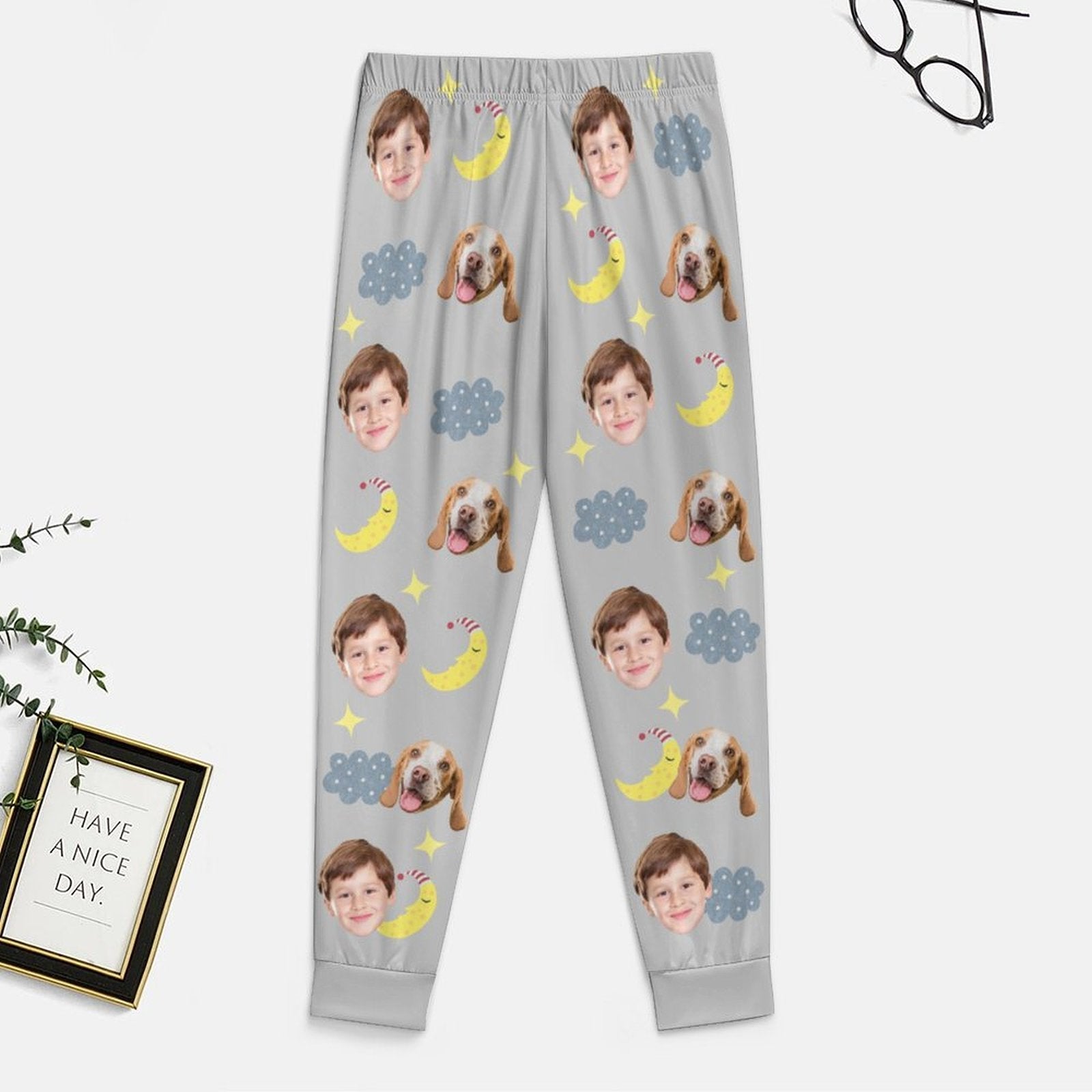 WEPRINTMEPajama PantsCustom Pet Kids Pants Good Night Face Pajama Pants