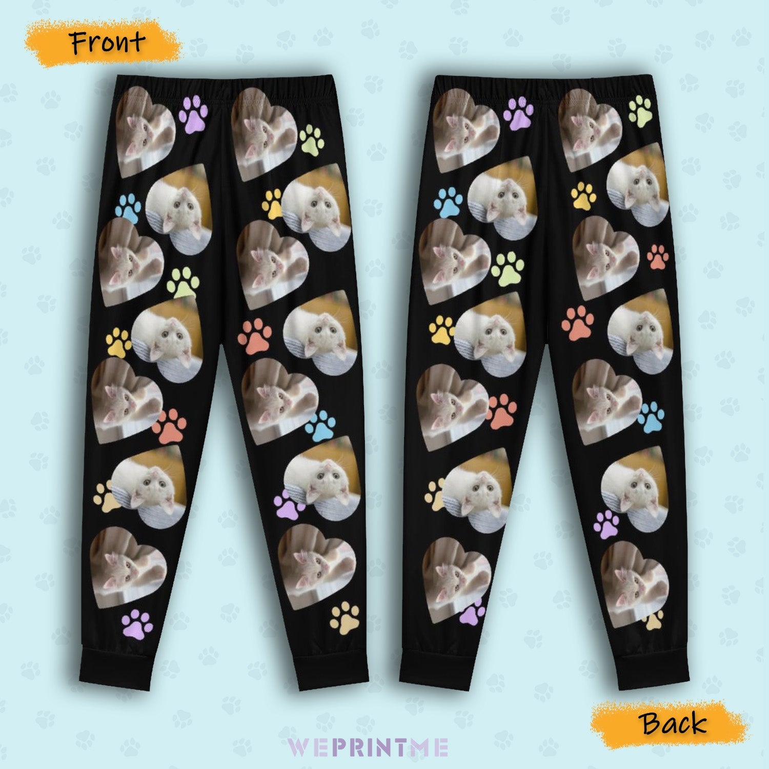 WEPRINTMEPajama PantsCustom Pet Kids Pants Heart Photo Pajama Pants