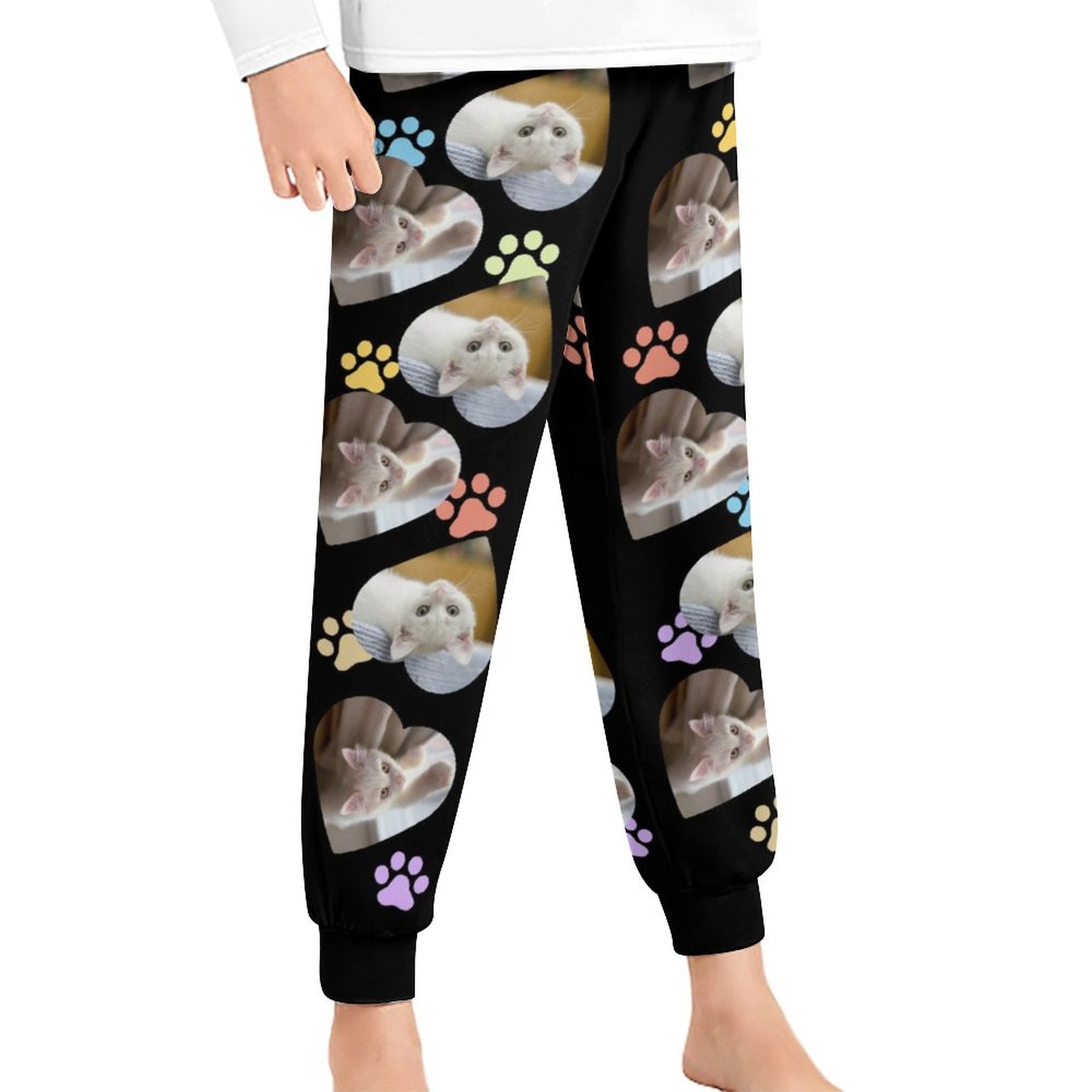 WEPRINTMEPajama PantsCustom Pet Kids Pants Heart Photo Pajama Pants