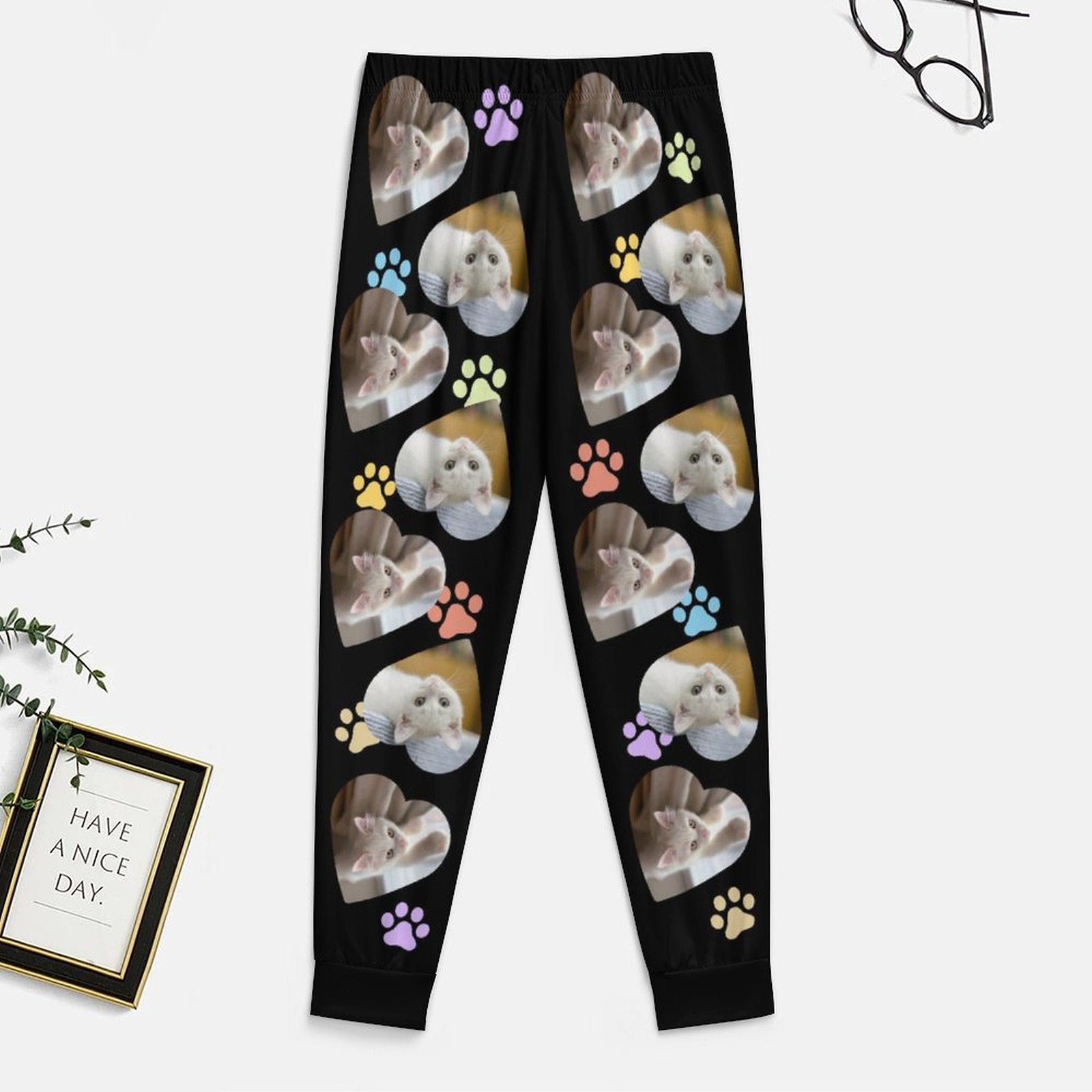 WEPRINTMEPajama PantsCustom Pet Kids Pants Heart Photo Pajama Pants