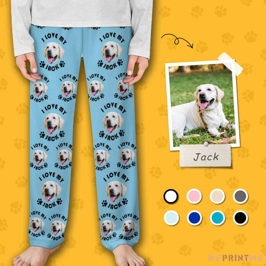 WePrintMePajama PantsCustom Pet Kids Pants I Love My Pet Pajama Pants