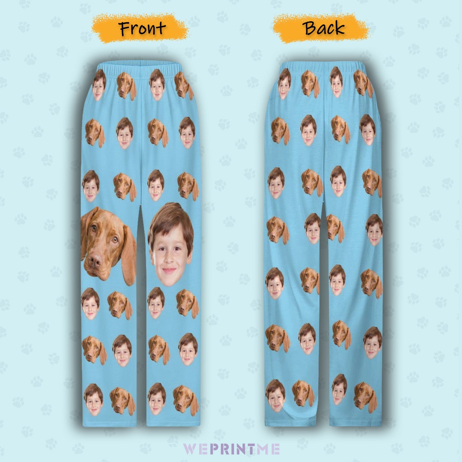 WEPRINTMEPajama PantsCustom Pet Kids Pants Kid and Pets Face Pajama Pants