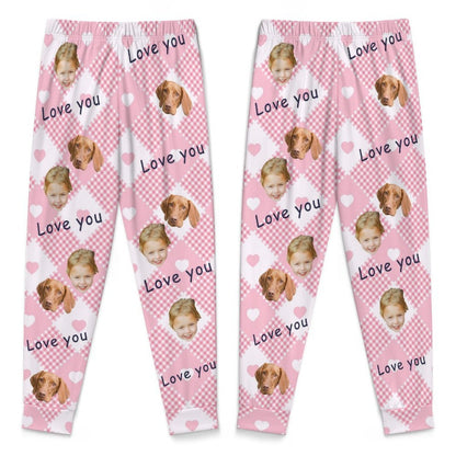 WEPRINTMEPajama PantsCustom Pet Kids Pants Love You Face Pajama Pants